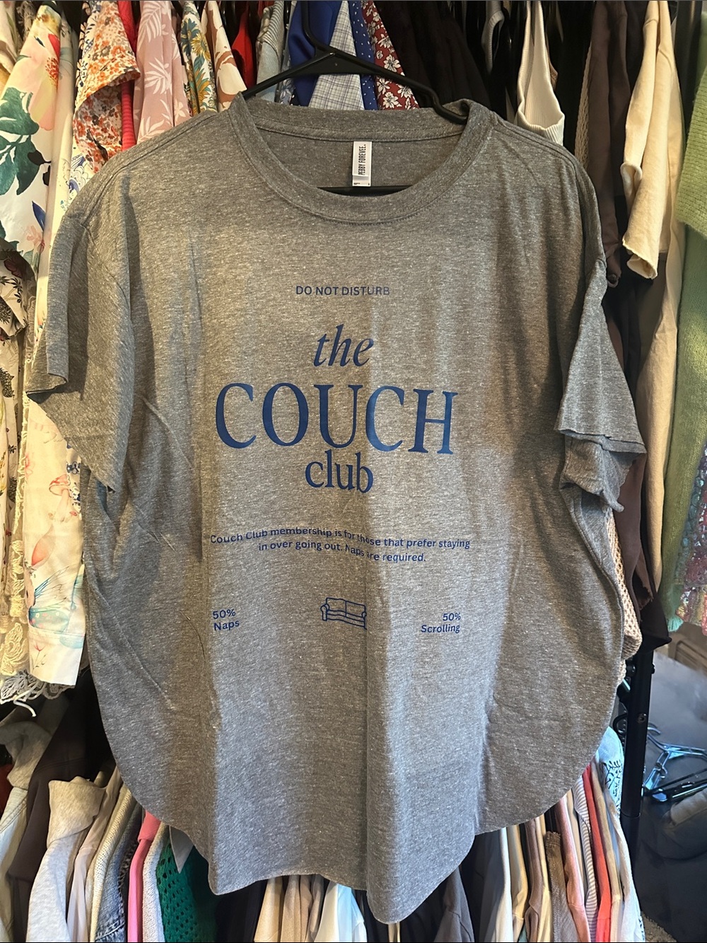 Pebby Forevee The Couch Club Grey Graphic T - BRaND NEW - so soft!